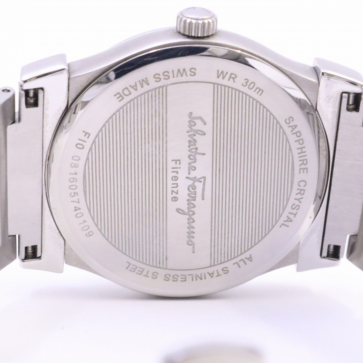 フェラガモ クォーツ メンズ 腕時計 シルバー文字盤 純正SSベルト F10990014【いおき質店】_画像9