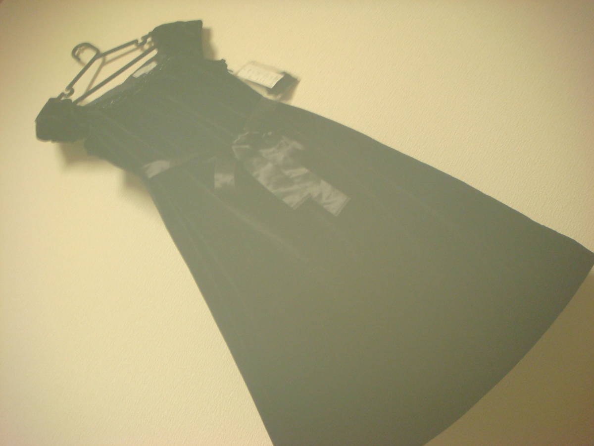 セオリア　おリボン付き　ベルベット素材　ドレス　ワンピース　黒　タグ付き未使用　新品　9_画像1