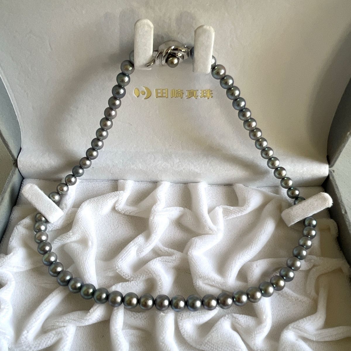 田崎真珠 タサキ TASAKI パール ネックレス アコヤブルー 6.5mm-