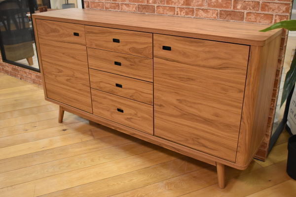 [ free shipping ] Northern Europe style walnut pattern 159cm width sideboard new goods outlet furniture [ unused exhibition goods ]SAN1027J33