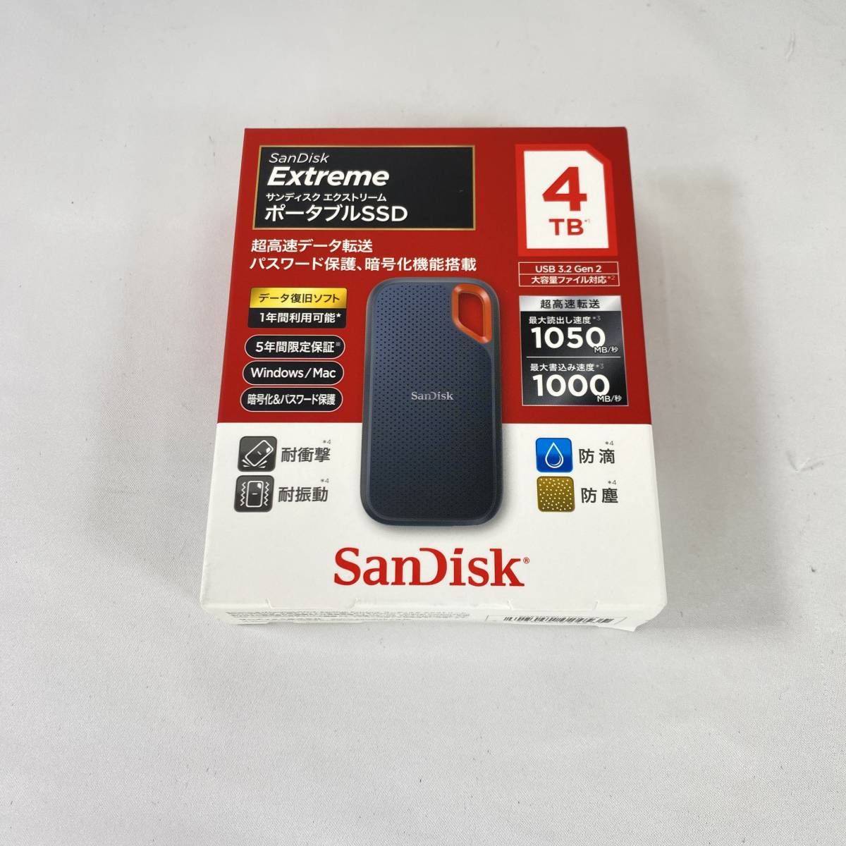 【新品/送料無料】サンディスク SANDISK SDSSDE61-4T00-J25 エクストリーム ポータブルSSD 4TB _画像1