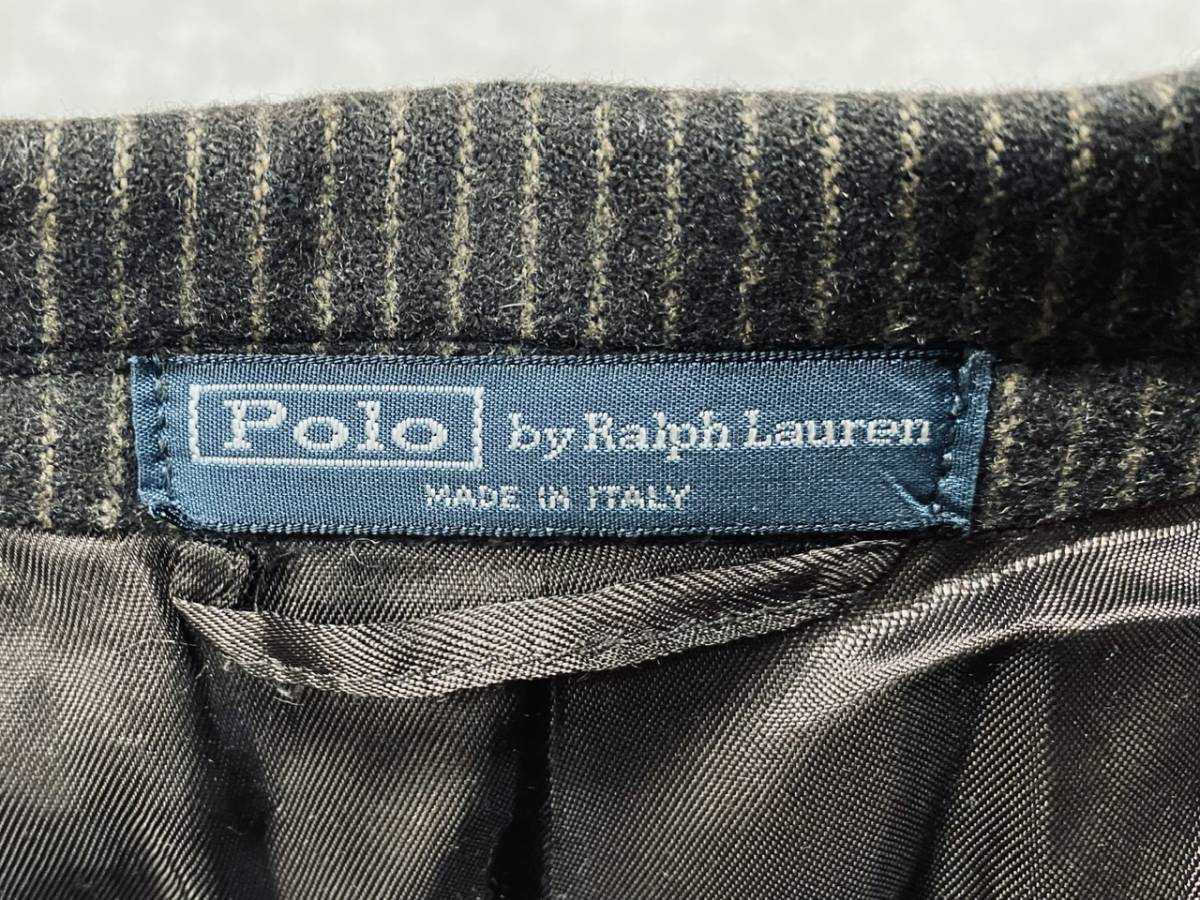 Polo Ralph Lauren ポロ ラルフローレン テーラードジャケット3B シングル ブラウン系/ストライプ イタリア製 size 37S_画像6