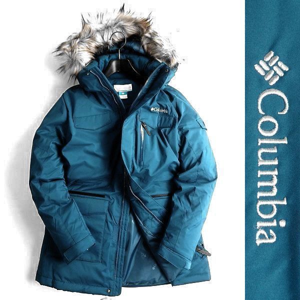 ■Columbia コロンビア 新品 定価3.7万 ファー付きフーデッド ダウンジャケット アウトドアウェア YLG006 937 105/XL ▲034▼bus106co_画像1