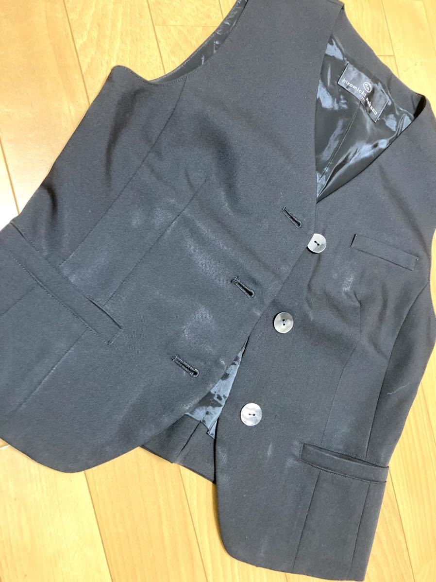 企業　女子社員制服　ヒロミチナカノ　事務服　黒色　11号・7号　ベスト・スカート　OL制服 送料185円_画像6