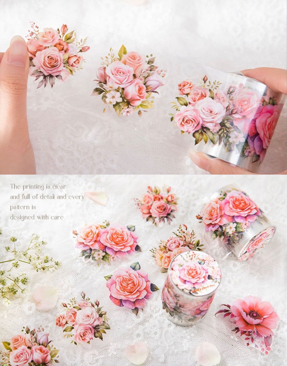 遇見花海シリーズ　花柄マスキングテープ　マステ　コラージュ素材8種セット
