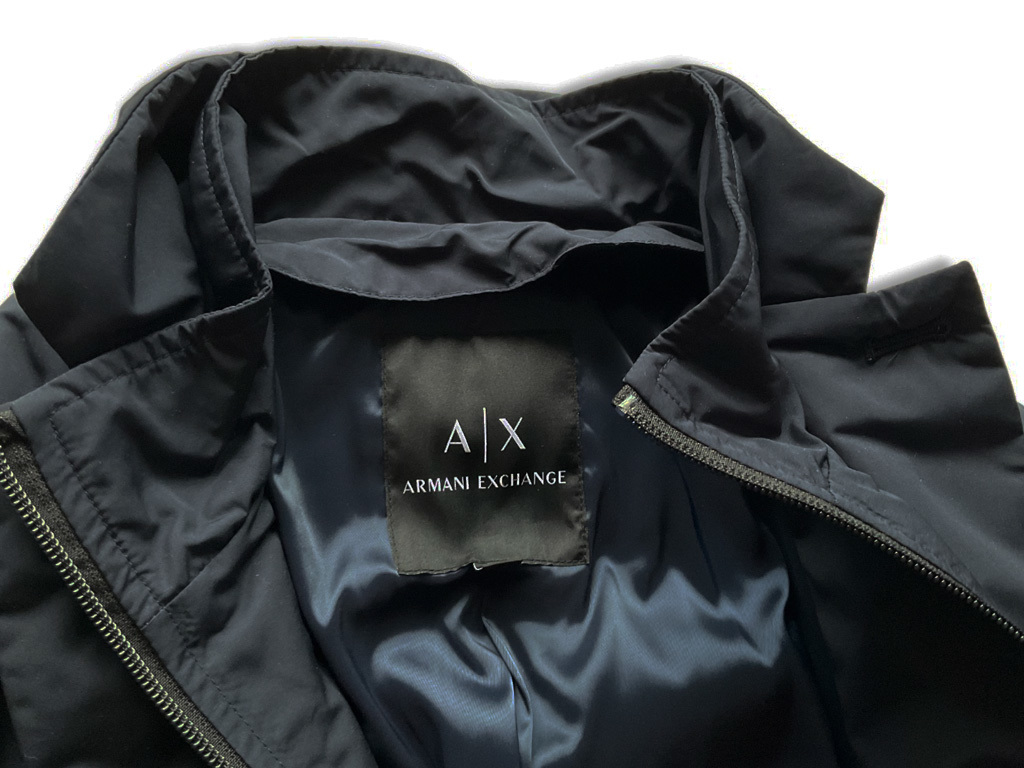 新品【ARMANI EXCHANGE/アルマーニ】▼【中綿入防寒◎】x【アタッチメントで真冬までロングシーズン】濃紺▼背ロゴブルゾン▼L_画像6