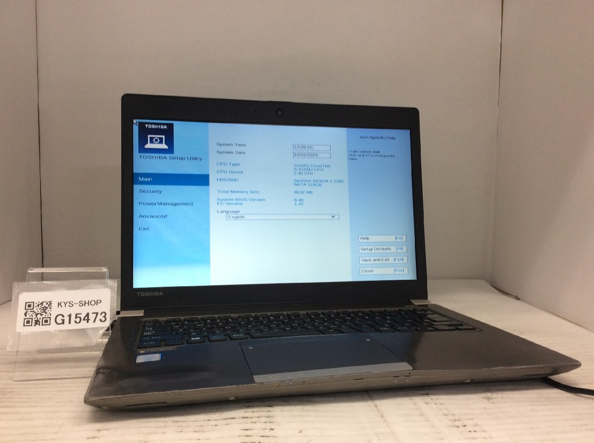 ジャンク/ TOSHIBA dynabook R63/D PR63DEAA54CAD81 Intel Core i5-6200U メモリ8.19GB SSD128.03GB 【G15473】