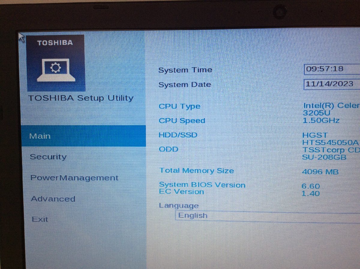 ジャンク/ TOSHIBA dynabook Satellite B35/R PB35RNAD483AD81 Intel Celeron 3205U メモリ4.1GB HDD500.1GB 【G15747】の画像7