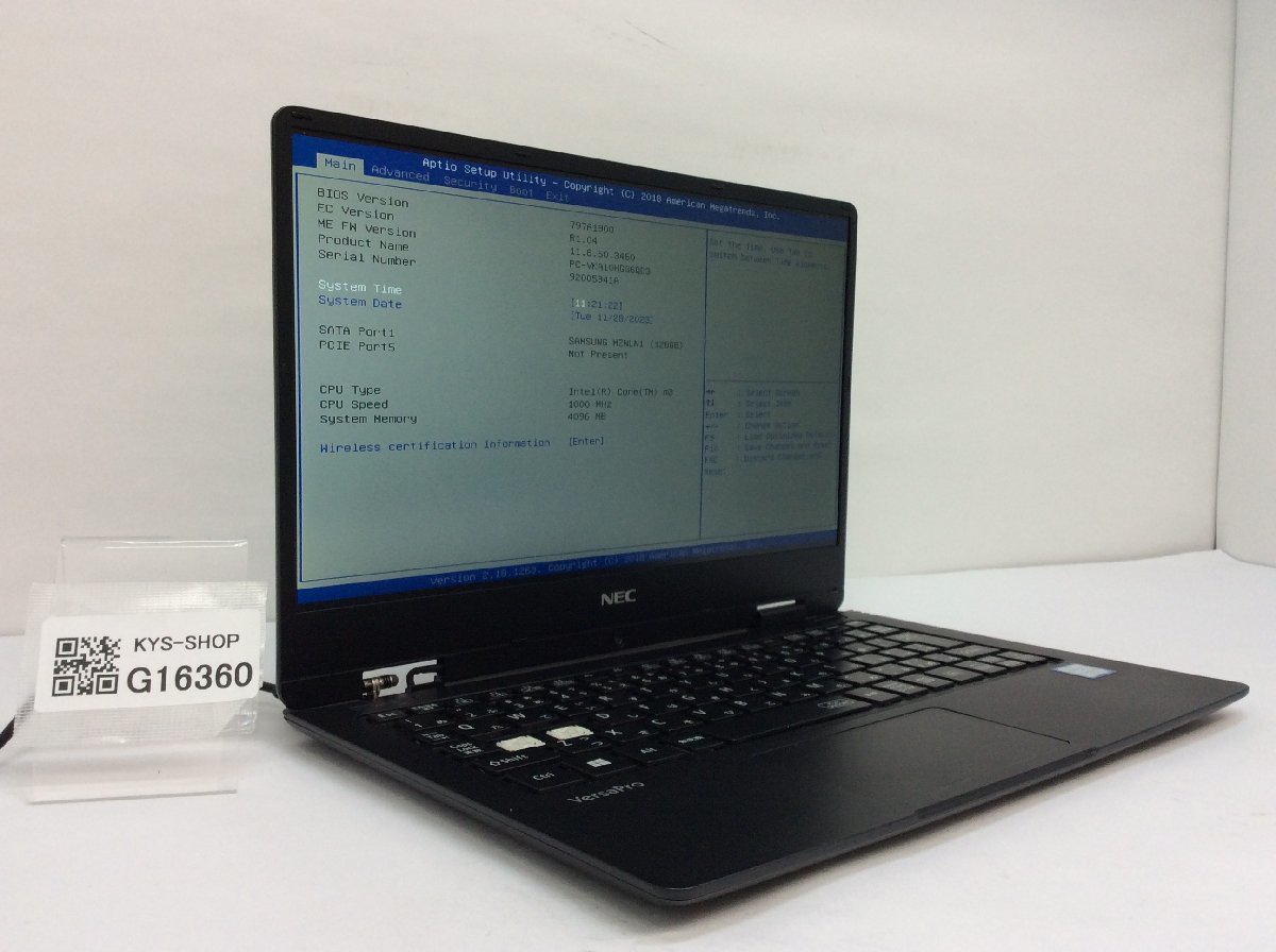 ジャンク/ NEC PC-VKA10HGG6QD3 Intel Core m3-7Y30 メモリ4.1GB SSD128.03GB 【G16360】_画像1