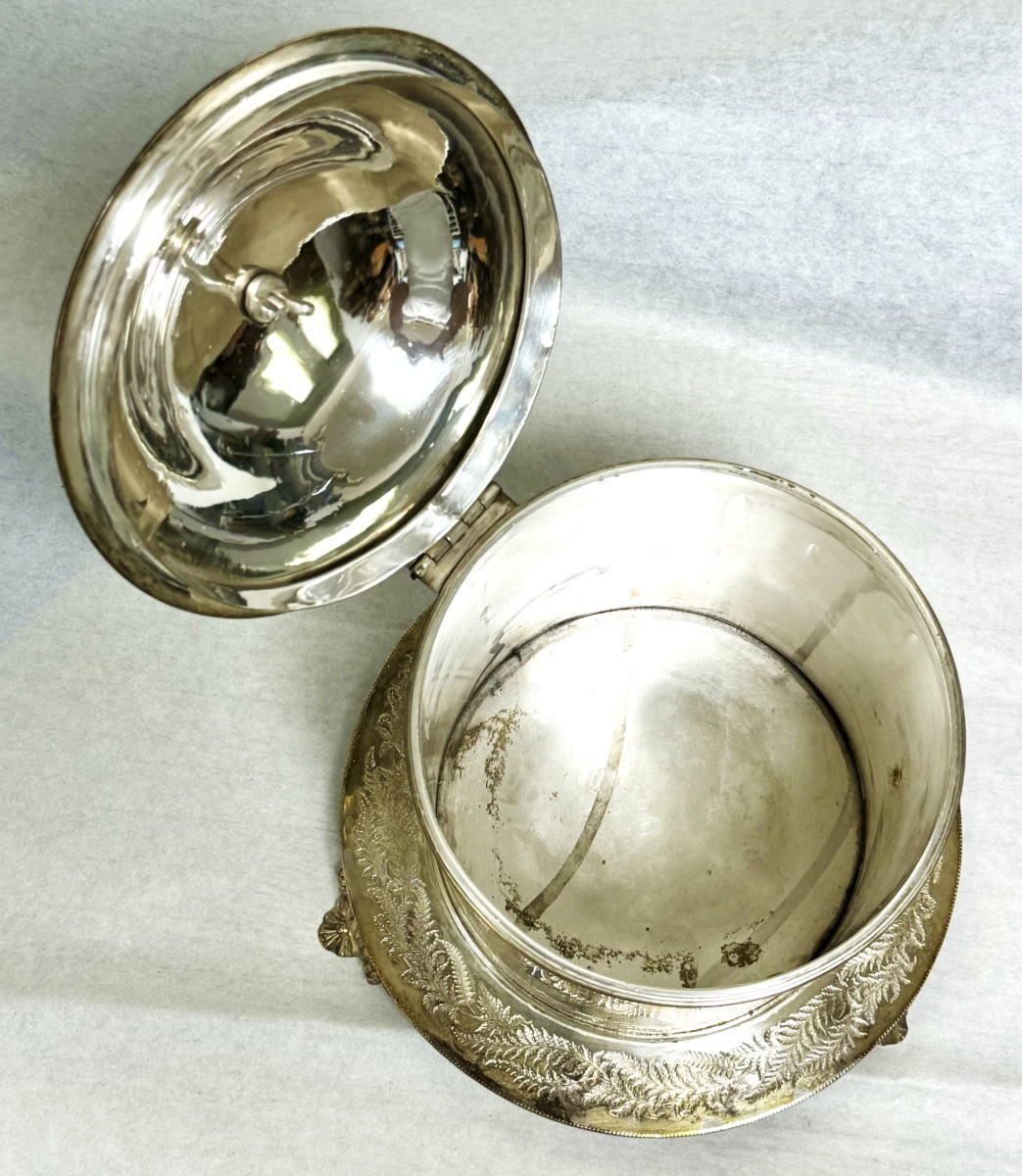【送料無料】銀製 アイス・ペール 洋食器 氷入れ シルバー 彫刻 アンティーク 西洋美術 古美術 骨董 (旧家蔵出し) WWST010_画像7