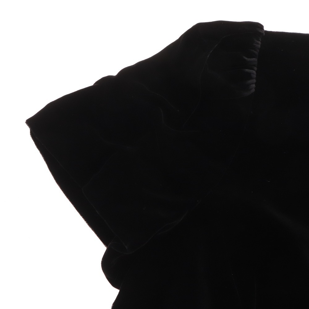 ■ エムズグレイシー ベロア ワンピース 半袖 トップス リボン レディース 40 ブラック タグ付き 未使用_画像7