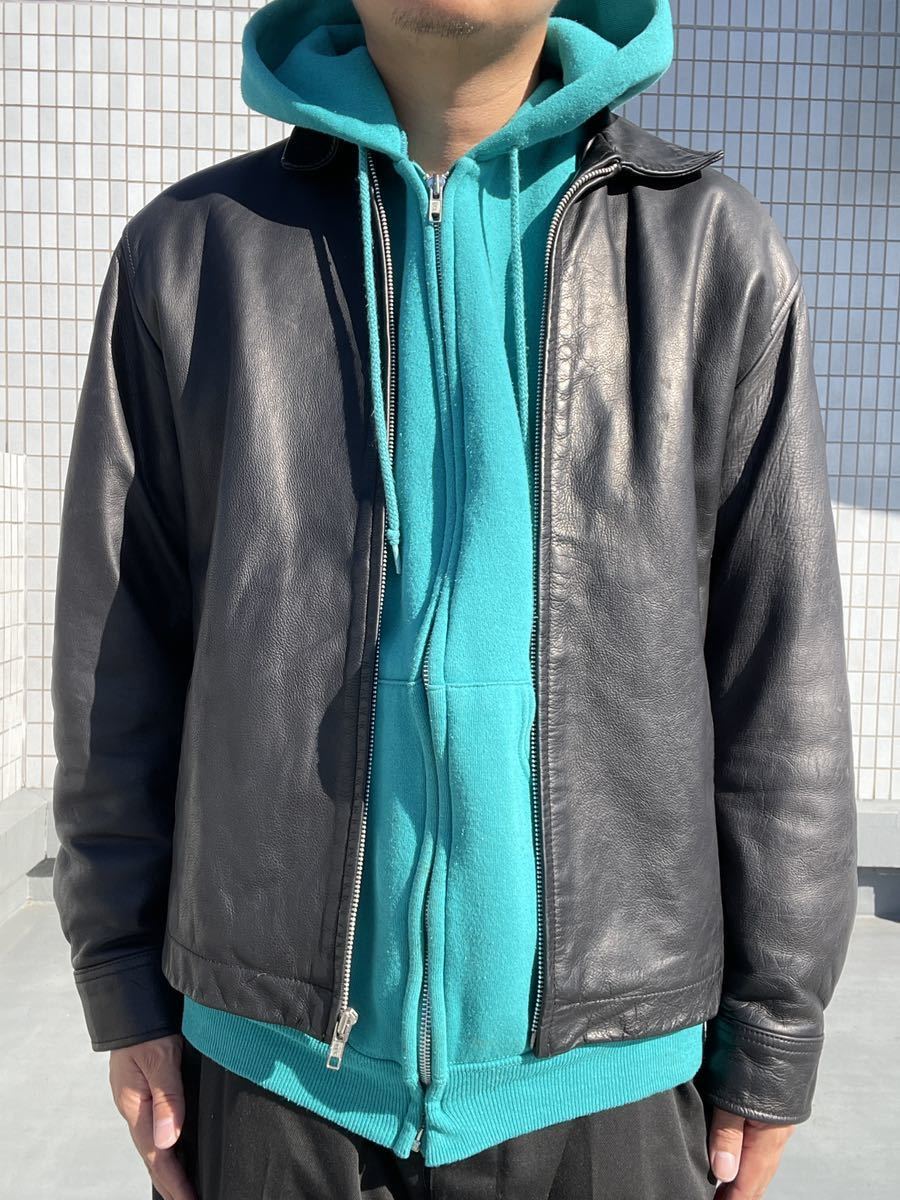 90s OLD GAP キルティングレザージャケットS VINTAGE-