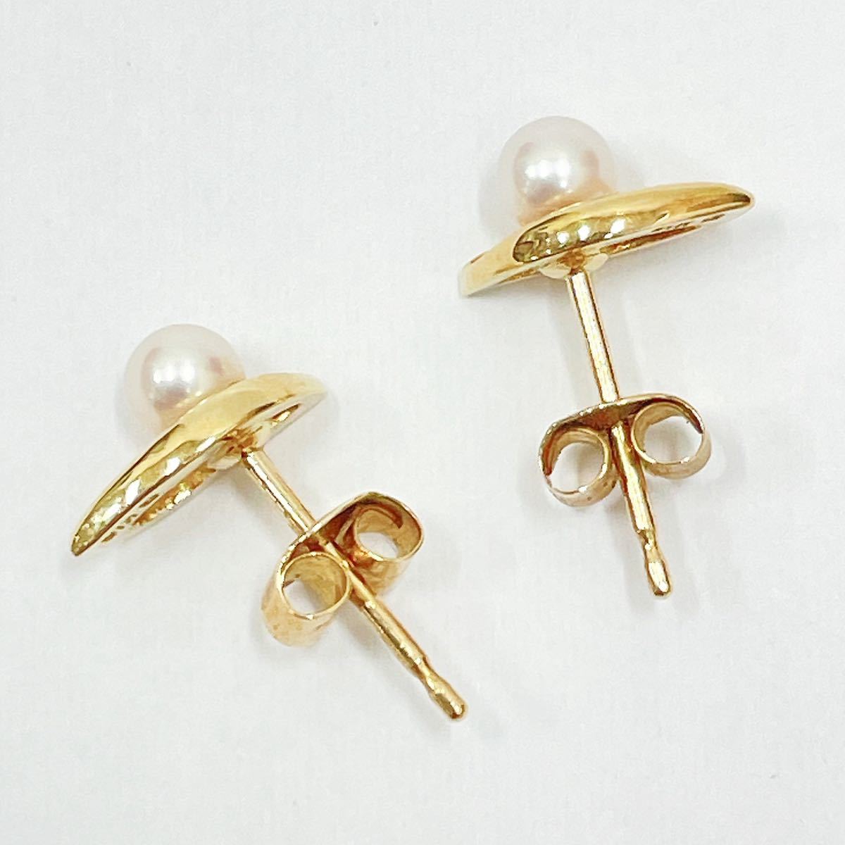 MIKIMOTO ミキモト パール ピアス K18 Mマーク 刻印有り MIKIMOTO ミキモト パール ピアス K18 Mマーク 刻印有り