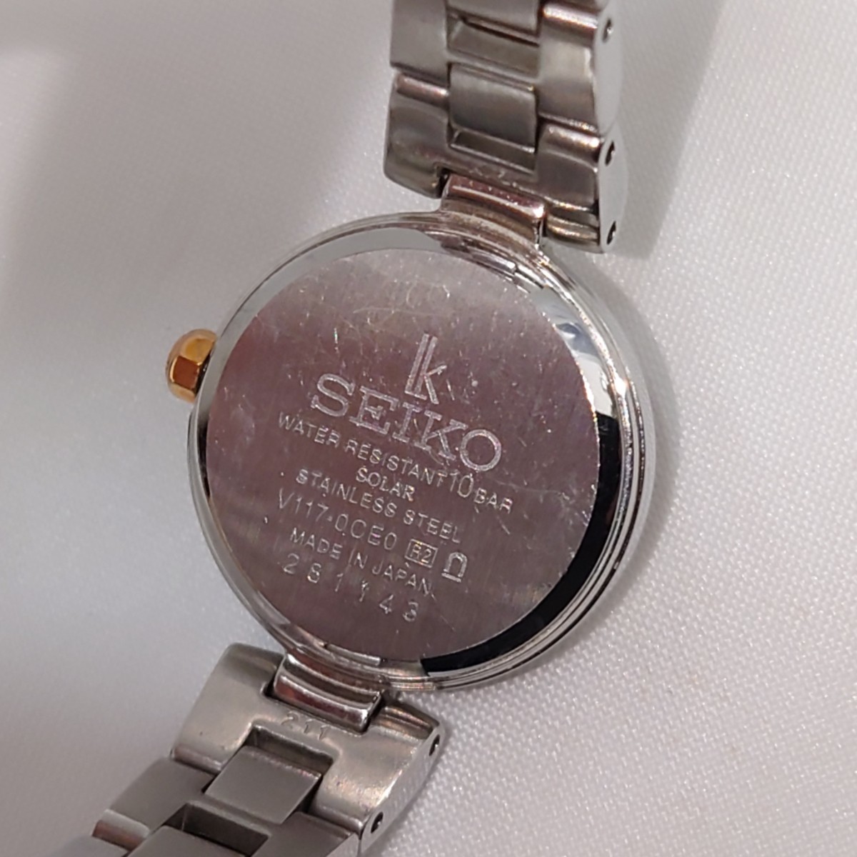 1円スタート SEIKO セイコー ルキア V117-0EC0 電波ソーラー レディース腕時計 稼働品_画像3