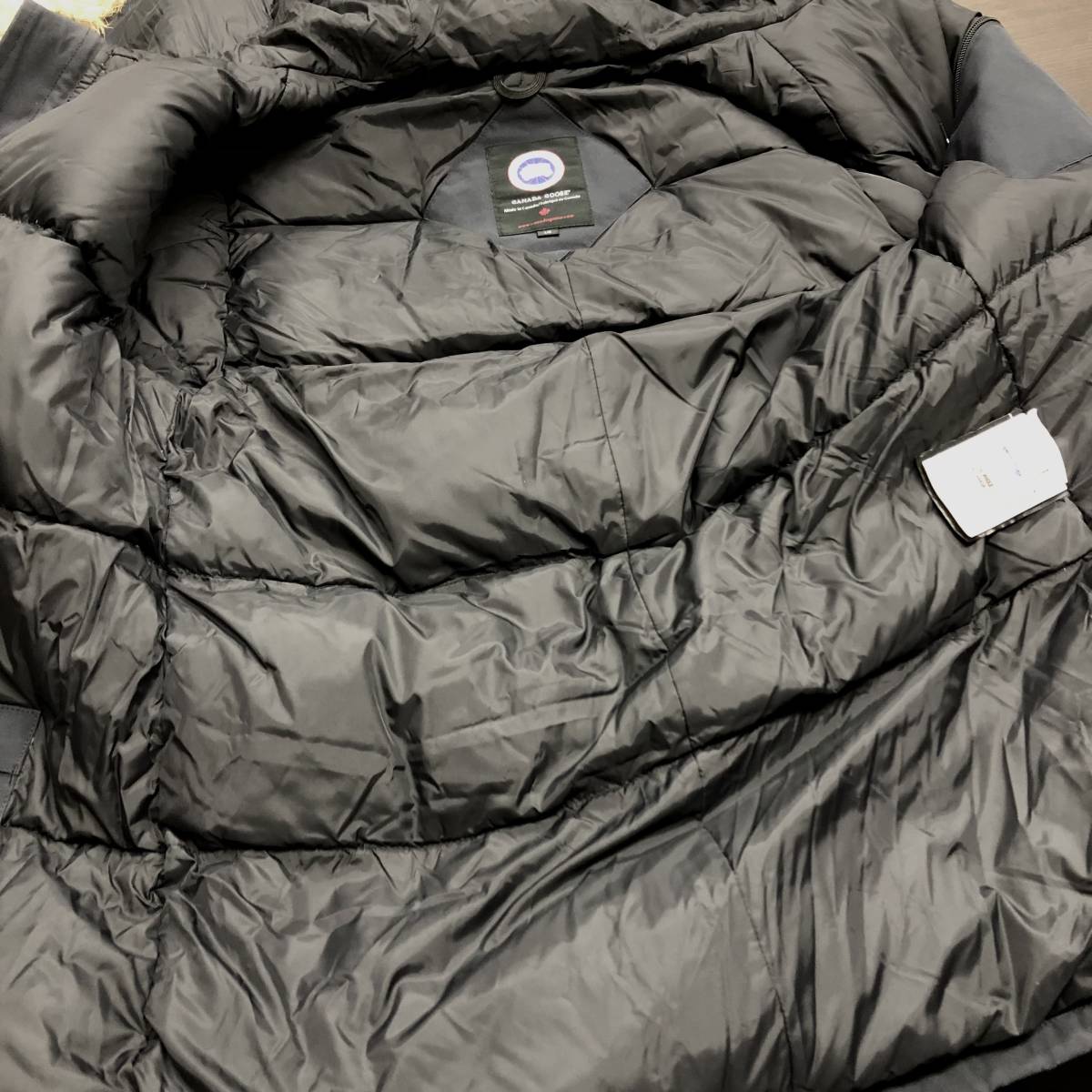 CANADA GOOSE カナダグース ダウンジャケット コート フード JASPER ジャスパー 3438JM Lサイズ L/G メンズ ファー アウター ネイビー 紺 _画像7