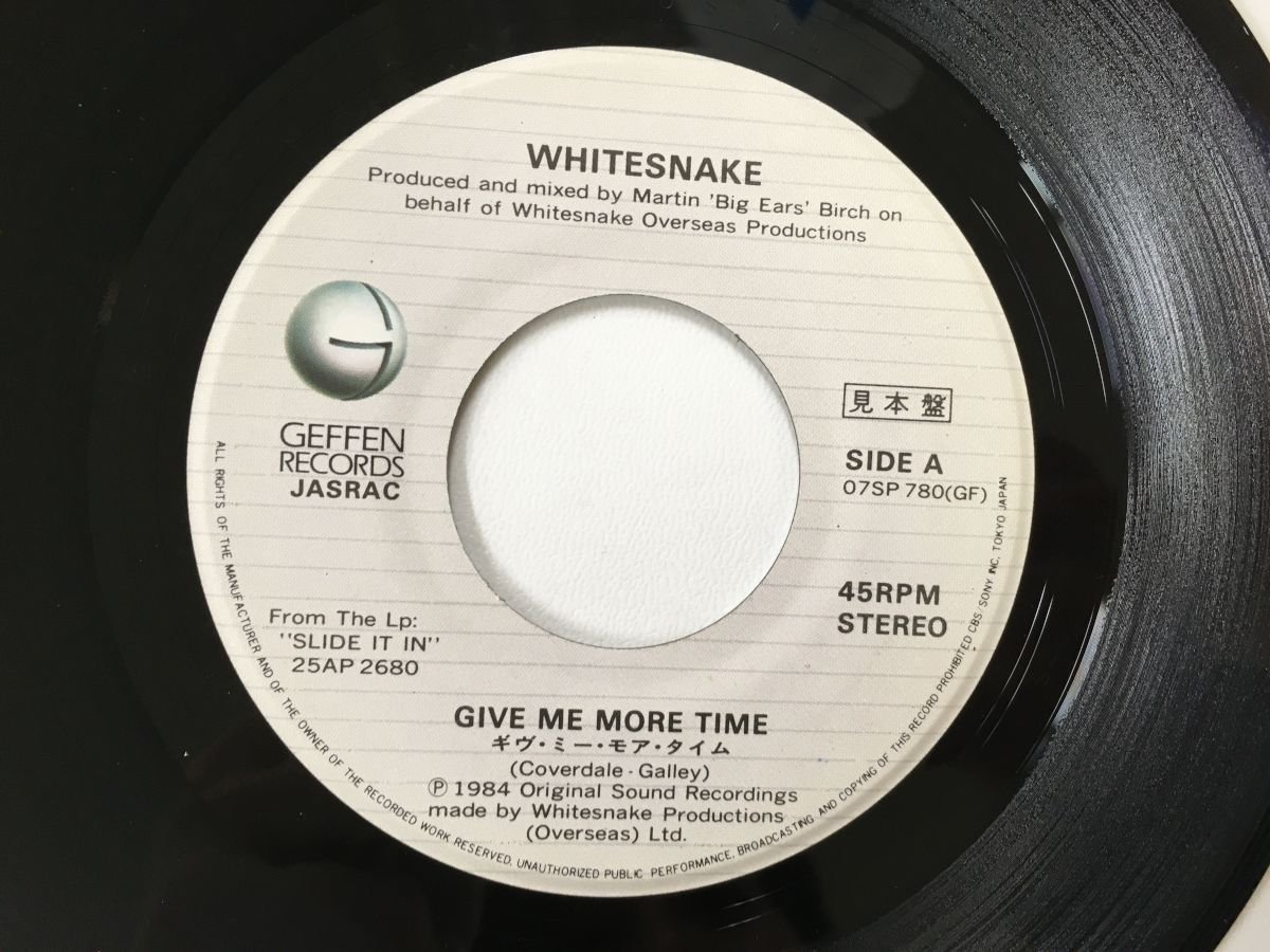 EP / WHITESNAKE / GIVE ME MORE TIME/GUILTY OF LOVE / プロモ [6863RQ]_画像3