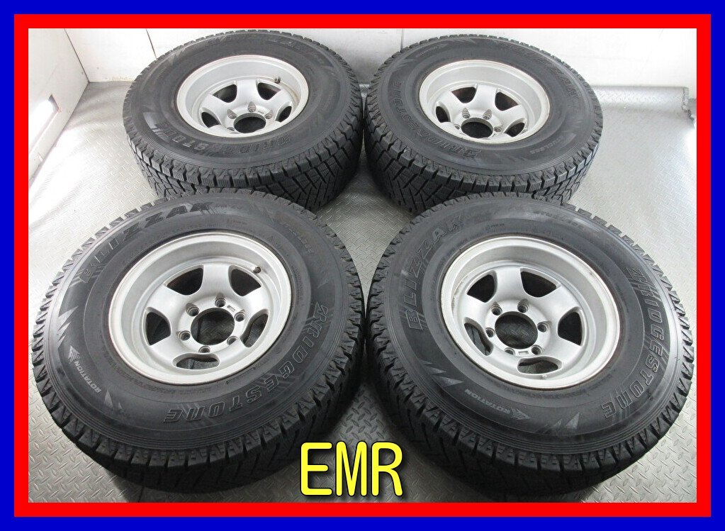 ■中古タイヤホイール■　EMR 15インチ 8J +0 6H 139.7 BRIDGESTONE DM-Z3 31×10.50R15LT 6PR 109Q ST 冬 AW 激安 送料無料 K22_中古タイヤホイール４本