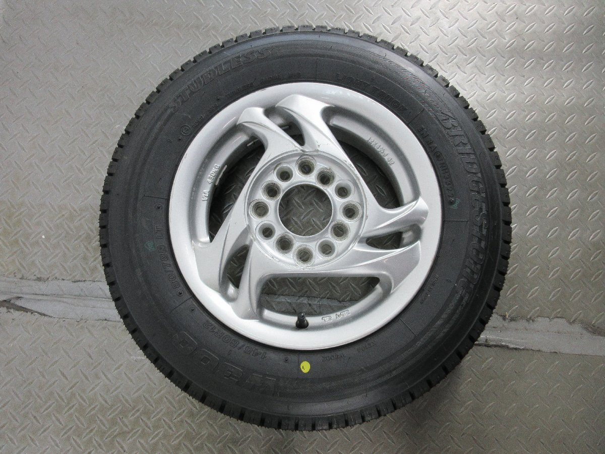 ■中古タイヤホイール■　12インチ 4.5J +42 4H マルチ 100 110 114.3 BRIDGESTONE W300 145/80R12 80/78N LT 冬 ST 激安 送料無料 J978_12インチ