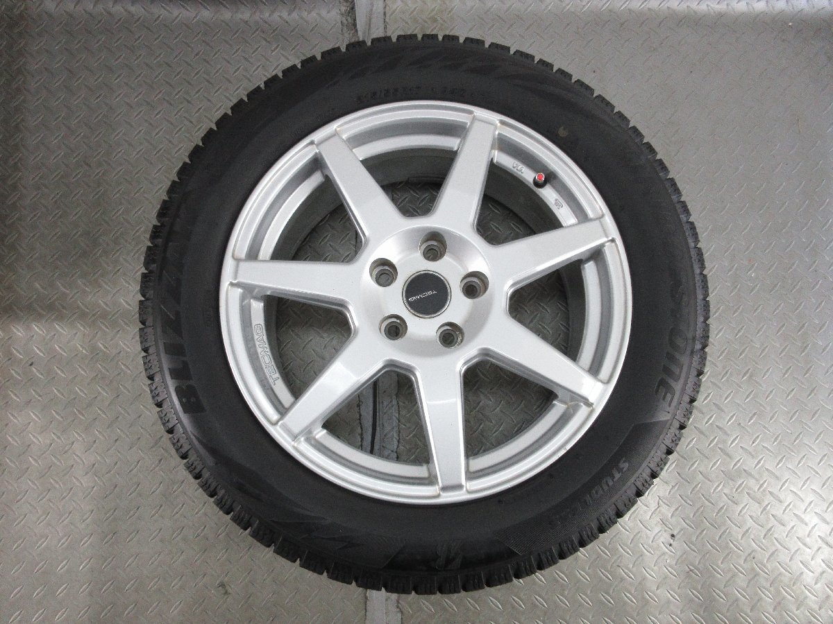 ■中古タイヤホイール■ TECMAG 17インチ 7J +50 5H 114.3 BRIDGESTONE VRX2 215/55R17 94Q ST 冬 激安 送料無料 K24_TECMAG