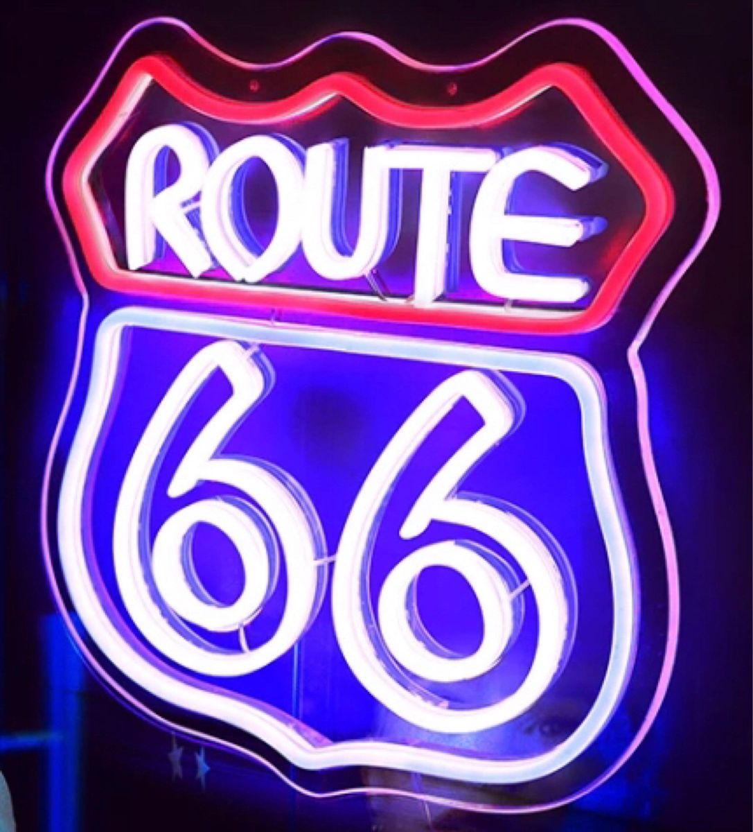 新品☆点灯確認済 ルート66 Route66 ネオンサイン LED アンティーク ハーレーダビッドソン ネオン看板 アメリカン