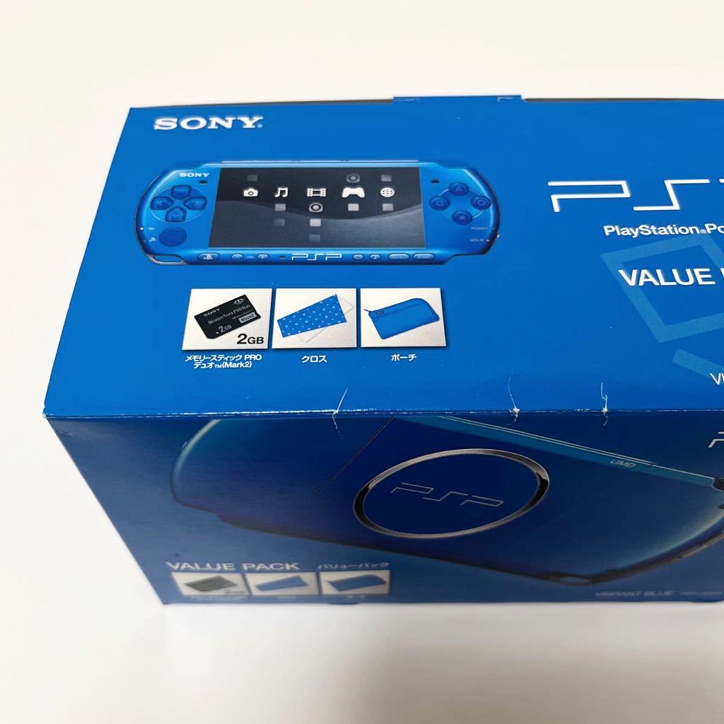 未使用品 SONY PSP-3000 プレイステーションポータブル VALUE PACK VIBRANT BLUE バリューパック_画像3