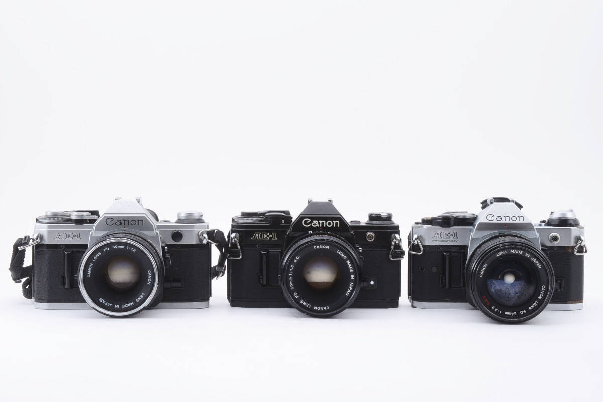 ★訳あり大特価★ CANON AE-1 PROGRAM /AE-1 ×2個 + FD 24mm F2.8 S.S.C. /FD 50mm ×2個 ★3セットまとめ★ #084 #1026216 #08091