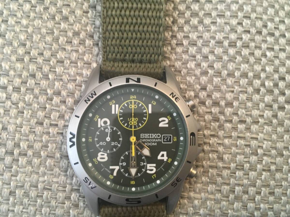 Seiko Military Green 7T92-0DX0 chronometer watch 海外 即決(海外