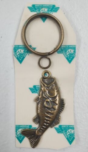 NEW North American Fishing Club Bass Keychain USA Brass Sculpted