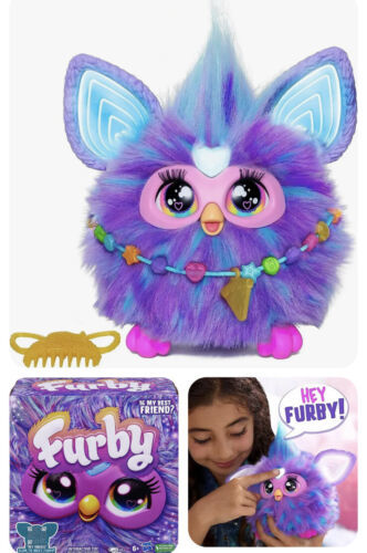 Furby Purple, 15 Fashion Accessories, Interactive Plush Toys for 6 Year Old  Girl