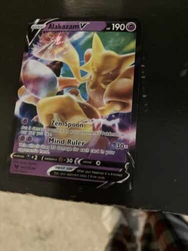  Pokemon Alakazam V - Jumbo Card - SWSH083 - Holo Foil : Toys &  Games