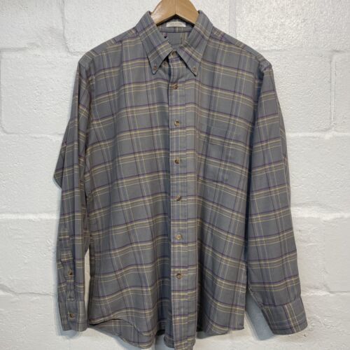 VTG Mister Guy Plaid Button Up Shirt Men´s Size L 16-16 1/2 Collar