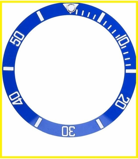 送料無料…ROLEX ロレックス サブマリーナ セラミック ベゼル 腕時計 ダイバーウォッチベゼル インサート (ブルー/ホワイト）社外品の画像1