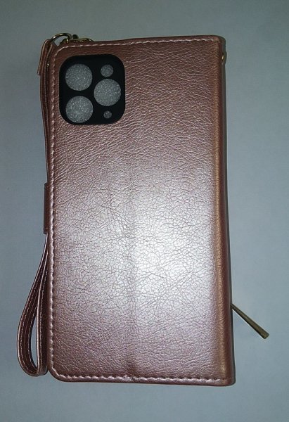 (Q64) iPhone11Pro スマホ ケース カバー スタンド レザー 手帳型 カード収納 財布 ストラップ マグネット ピンク 1_画像7