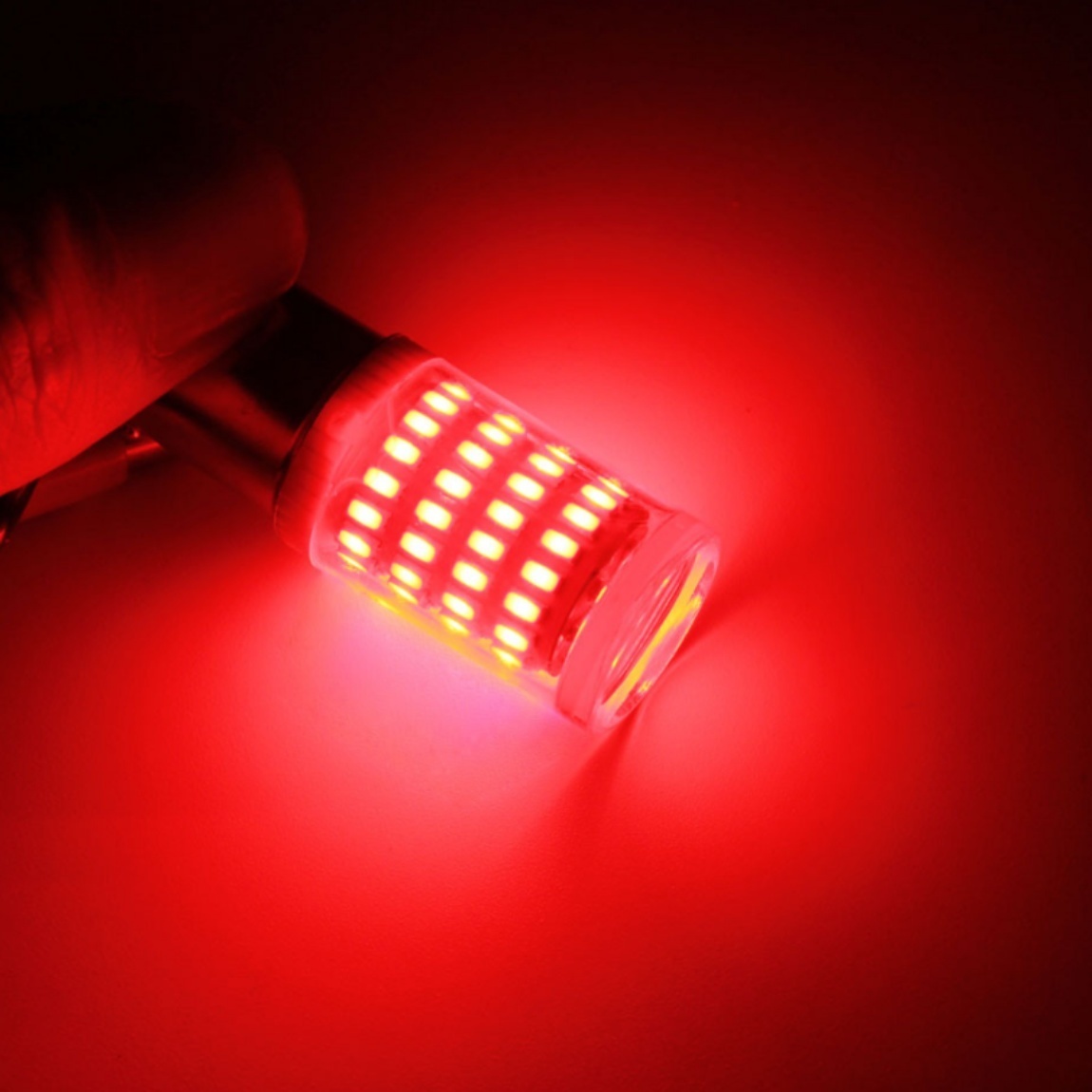 80連 爆光LED S25 ダブル球 ブレーキランプ ストップランプ テールランプ 赤 レッド 高輝度SMD 2個セット_画像6