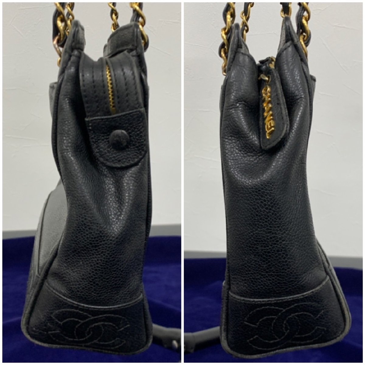 【中古品】CHANEL シャネル キャビアスキン トート ショルダーバッグ レザー RA-02_画像5