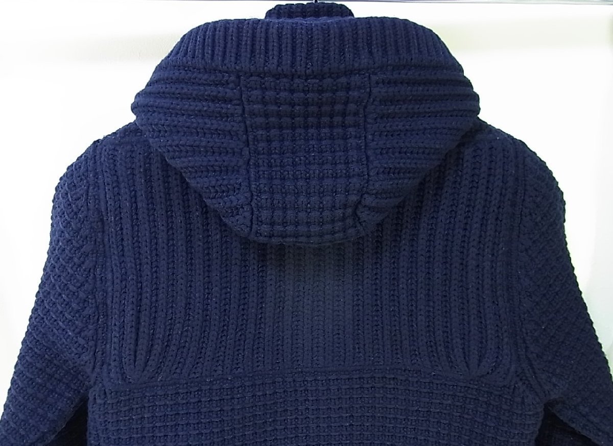 *Bark/ Burke * knitted duffle coat * navy / navy blue *XS size * Italy *Bark braided * hood * outer * casual * thick * Smart *