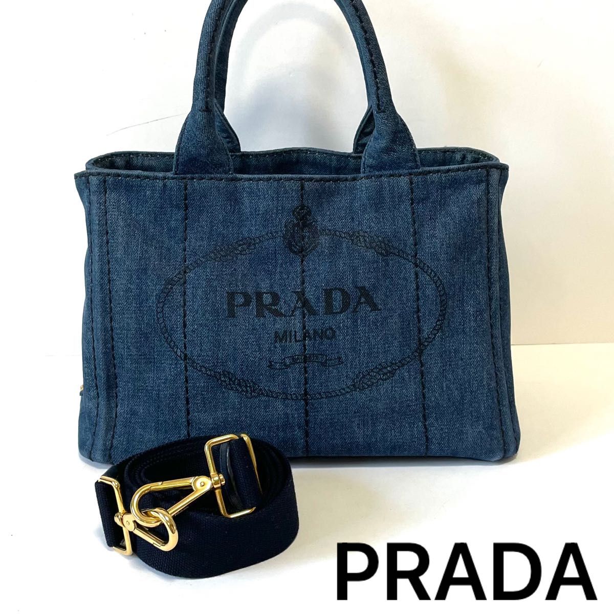 良品】PRADA プラダ ミニ トートバッグ ハンドバッグ カナパ