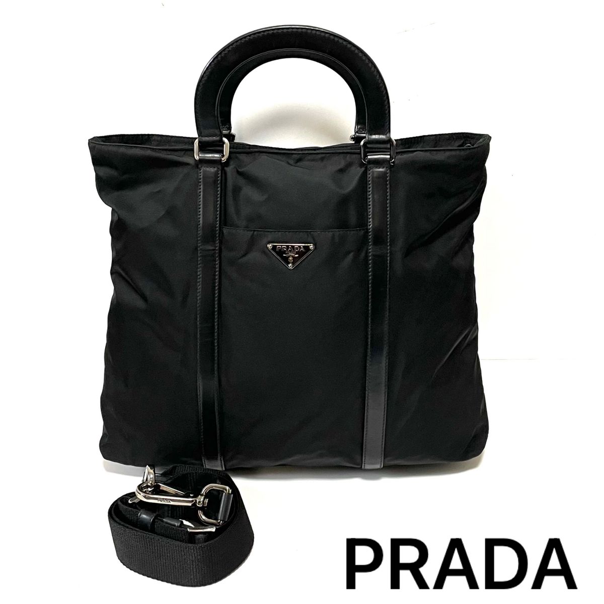 美品】PRADA プラダ 2way ハンドバッグ ショルダーバッグ ナイロン