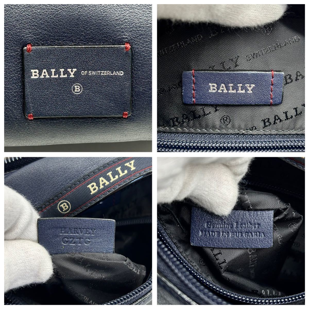 1円●極美品●BALLY バリー ショルダーバッグ メッセンジャーバッグ ポシェット サコッシュ 本革 レザー 斜め掛け可 メンズ 紺 ネイビー_画像10