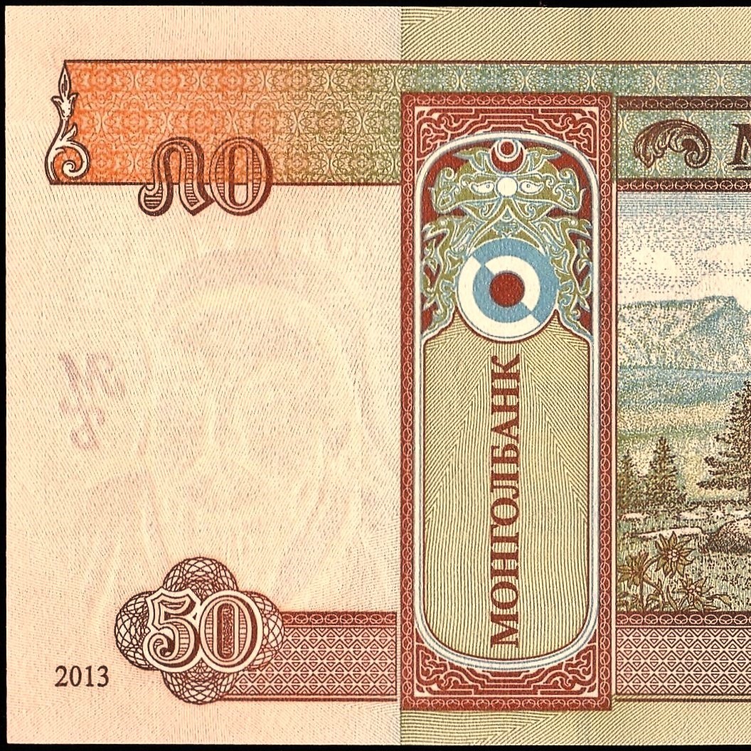 モンゴル 50トゥグルグ紙幣 2013年 135mm×66mm　＜AJ8127755＞_画像6