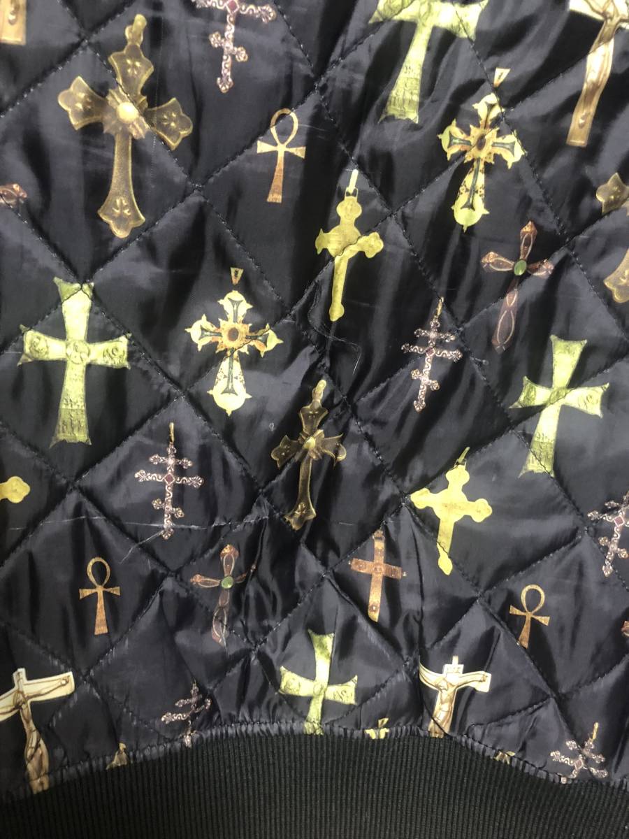 [中古] シュプリーム SUPREME 13SS　Crosses Reversible Bomber Jacket キルティングジャケット クロス柄　十字架　ブラック Black_画像7