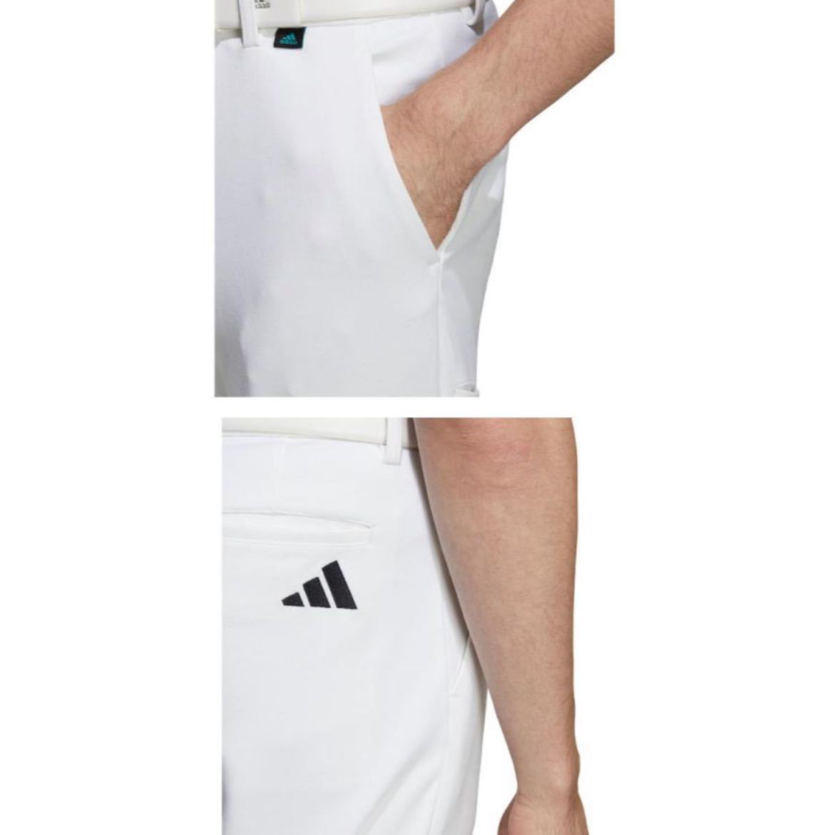 76cm 新品未使用 adidas GOLF ゴルフパンツ EX STRETCH ACTIVE PLAY GREEN パンツ ストレッチ 高機能 スラックス ゴルフウェア 白 ホワイト_画像8