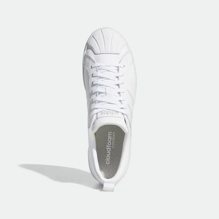 26.5cm 新品 adidas STREETCHECK M ストリートチェック メンズ 天然皮革 レザー スニーカー CLOUDFOAM クッション 白 トリプルホワイト_画像3