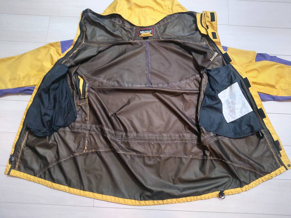 * Old model Marmot MARMOT shell jacket * yellow X purple . color scheme *GORE-TEX Gore-Tex *90 period 