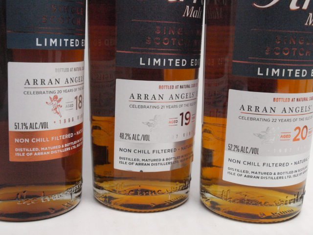 ★★The Arran Malt アランモルト エンジェルズリザーブ 18年/19年/20年 700ml 箱付 3本セット★ASH-51393/94/95_画像3