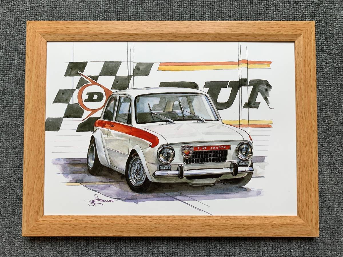 ■ лук. Kazuhiro ikeda "Fiat Abarth OT 2000 Mostra" B5 размер драгоценной иллюстрации