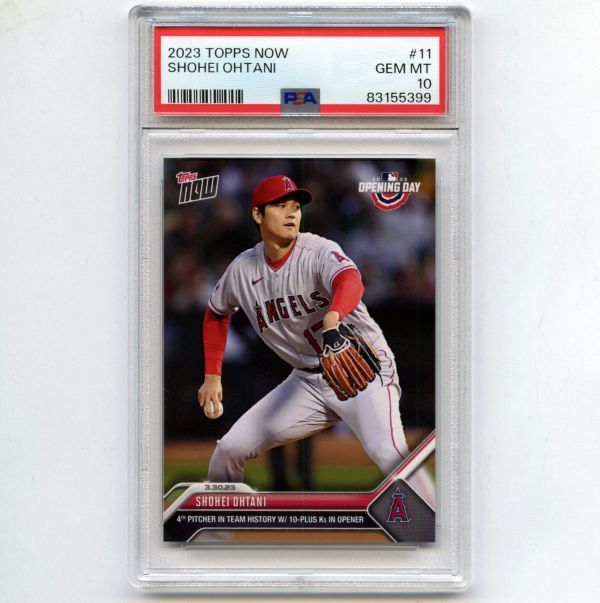 PSA10 GEM MINT 大谷翔平 2023 Topps Now #11 SHOHEI OHTANI PSA鑑定カード 2023年初勝利 Opening Day 開幕戦_画像1