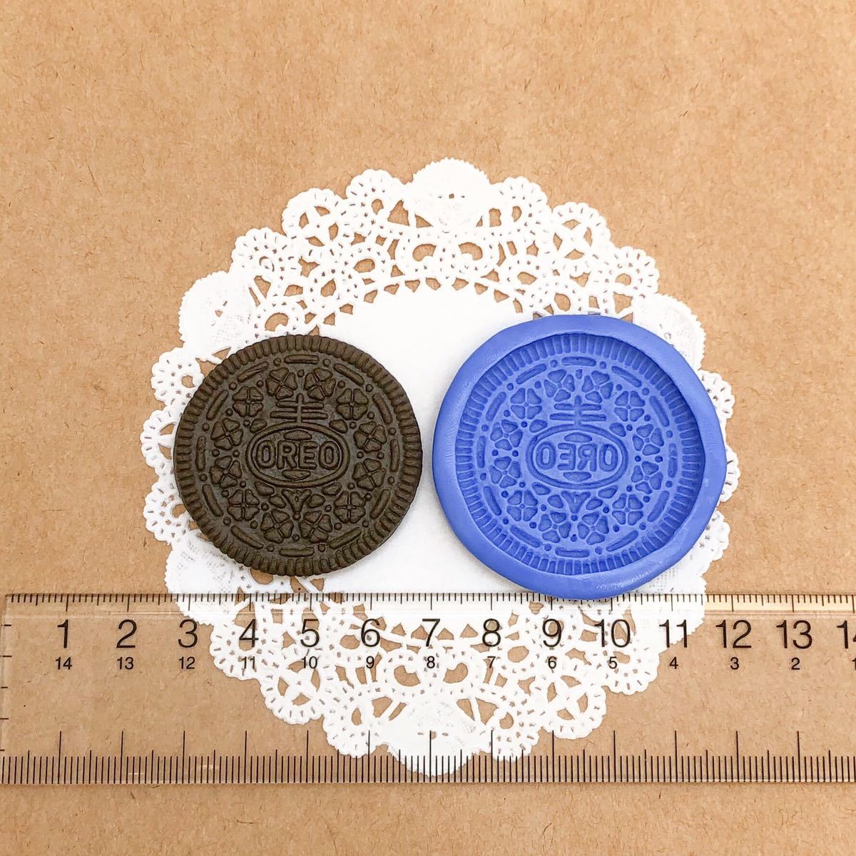 304 オレオ風クッキー型 デコ パーツ 樹脂粘土 チョコクッキー ブルーミックス ビスケット シリコン モールド ハンドメイド ミニチュア_画像2
