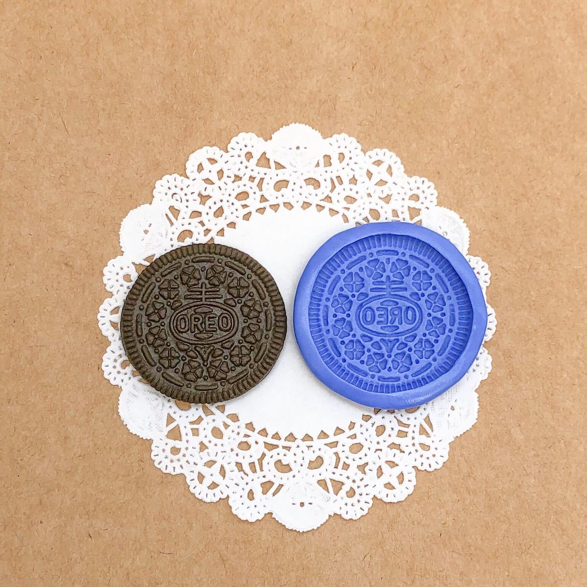 304 オレオ風クッキー型 デコ パーツ 樹脂粘土 チョコクッキー ブルーミックス ビスケット シリコン モールド ハンドメイド ミニチュア_画像1
