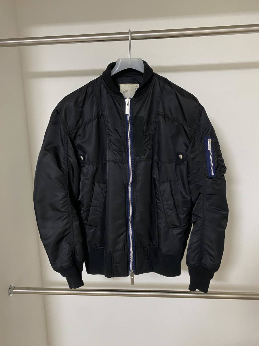 【３日間限定価格！】美品　希少　sacai MA-1 JACKET サカイ　ジャケット　ブルゾン　ブラック　サイズ1　コモリ　オーラリー　マルジェラ_画像4